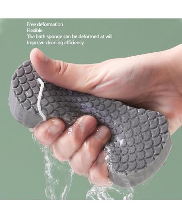 Bath Sponge Loofah Soft Shower Sponge Exfoliator 3D Exfoliiating Bath Foam Sponges Absorbent Moisturizing Shower Sponge for Dead Skin Removal Gray - Buy Online on GoSupps.com