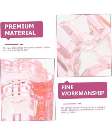 Healeved Nail Art Liquid Holder bowl manicure with cover bracket nail art cup Multifunction cup glass dish Acrylic Nail Dish major s with lids nail art dish cup Pen wash cup pink tool 7x5.6cm Pink - Buy Online on GoSupps.com