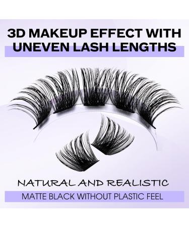 Lash Clusters DIY Eyelash Extensions - C/D Curl 8-16mm Mixed Soft & Wispy Individual Lashes for Volume | Matte Black Cluster Lashes - Buy Online on GoSupps.com