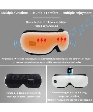 Eye Massager with Heat & Vibration - Relieve Eye Fatigue | 5 Adjustable Modes Bluetooth USB Rechargeable - Buy Online on GoSupps.com