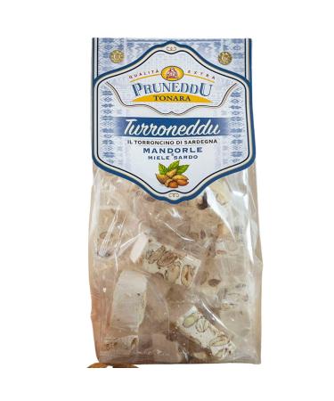 Torroncini with almonds and honey from Sardinia 200g White Nougat (Hart) Torrone Pruneddu Torronificio Artigianale Honig 200 g (1 Pack)