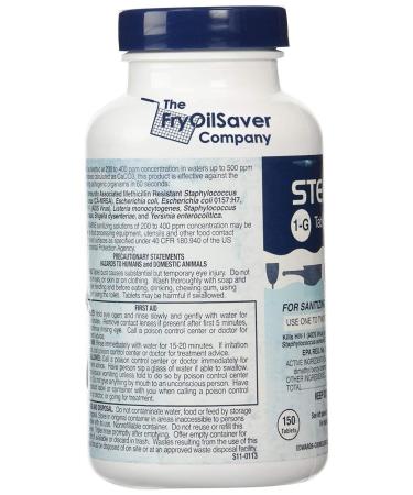Quaternary Sanitizing Tablets 150 ct. Bottle | Kills E-Coli, HIV, Listeria | Food Contact Surface Sanitizer | Includes 15 QT-10 Test Strips - Buy Online on GoSupps.com
