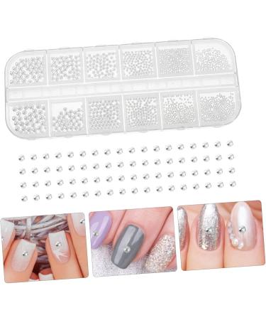 Healeved 1 Box Nail Drill Metal Nail Tips Manicure Jewelry Accessories for Appliques Embellishments Manicure Decorations Nail Art Accessories Nail Charm Steel Ball 3d Mini 13X5X1cm Silver - Buy Online on GoSupps.com