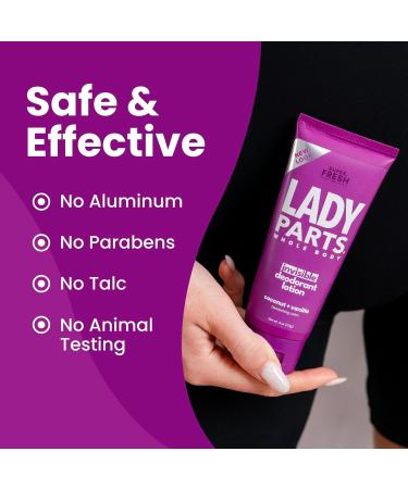 Lady Parts Whole Body Deodorant Lotion for Women | Aluminum Free & Lightly Scented | 4oz (2PK) - Stop Odor & Stay Fresh for Privates & Full Body - Buy Online on GoSupps.com