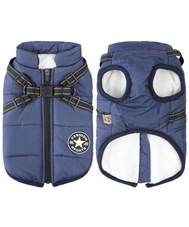 Dog jackets for the winter windproof waterproof 2 in 1 outfit cold weather coat dog vest tableware puppy winter warm jacket Large blue 4xl