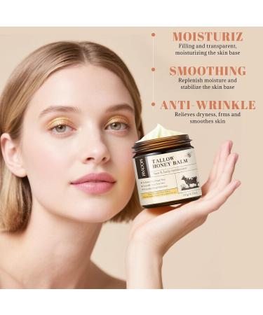 XWUX Beef Tallow Face Cream 2 pieces Segum Honey Facial Balm 100 Grassfed Beef Tallow Balm Face Cream Sego Face Cream Deep care for face and body 120 g x 2 - Buy Online on GoSupps.com