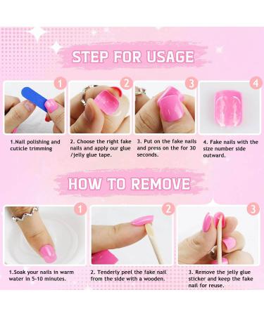 Buy Pink Press On Nails | Rainbow Flower French Tips | 24Pcs Summer Acrylic Stick On Nails for Women & Girls - Buy Online on GoSupps.com