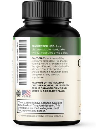 Ginkgo Biloba & Ginseng Korean Red Panax Extract - Brain Memory Supplement for Performance Energy & Immune Support - Nootropic for Mental Function - 60 Capsules - Buy Online on GoSupps.com