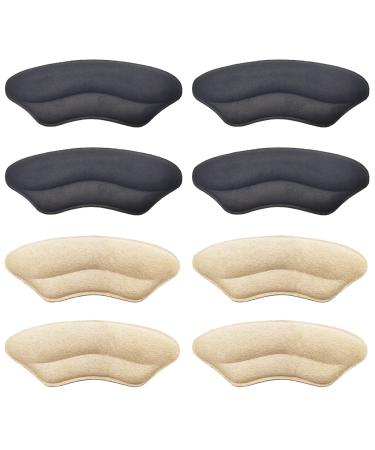 4 Pairs Suede Heel Grips Liners Pads Heel Cushion Inserts - Self-Adhesive Heel Inserts Liners for Men and Women  for Preventing Heel Slipping  Rubbing