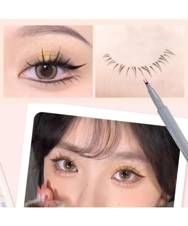 2PCS Dual Tip Lower Eyelash Pencil Dual Tip Eyelash Pencil 24 Hours Long Lasting Waterproof Eyeliner Quick Dry Long Lasting Eyeliner for Lower Lashes(Black+Brown) - Buy Online on GoSupps.com