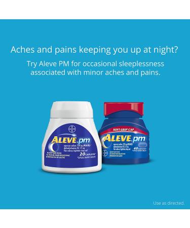 40 Count Aleve PM Caplets - Naproxen Sodium 220mg Pain Reliever/Fever Reducer/Sleep Aid - Buy Online on GoSupps.com