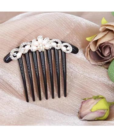 4 Pcs Rhinestone Flower Hair Side Combs - Vintage Wedding Hair Accessories for Women and Girls - Buy Online on GoSupps.com