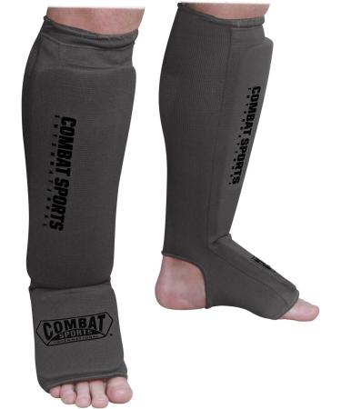 Black Washable MMA Shin & Instep Padded Guards - Large | Combat Sports - Buy Online on GoSupps.com