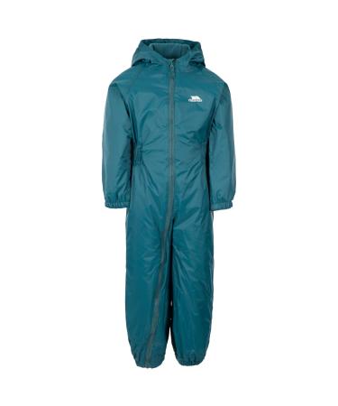 Trespass Children s Unisex Button Rain Suit 5-6 Years Teal