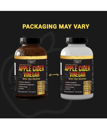 Intentionally Bare Organic Apple Cider Vinegar Capsules - Keto-Friendly ACV for Cleanse & Health - 1575mg 120 Count - Buy Online on GoSupps.com