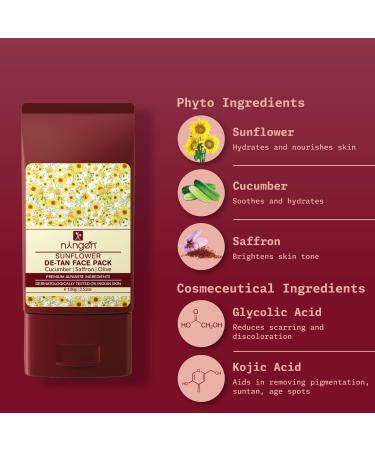 Sunflower De-Tan Face Pack - Remove Tan with Cucumber Saffron & Olive | 100g | Dermatologically Tested for All Skin Types - Buy Online on GoSupps.com