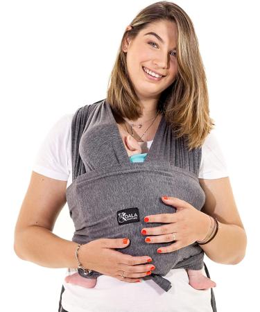 Koala Babycare Easy-to-wear Baby Sling (Easy on), Adjustable Unisex - Multi-Purpose Baby Carrier Suitable up to 22lbs - Baby Essentials Baby Wrap Carrier Belt - Anthracite