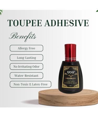 UOG Toupee Adhesive Glue - Waterproof Quick-Dry Allergy-Free | Strong Hold for Poly PU & Lace Wigs | 1.3 oz Hair Replacement System - Buy Online on GoSupps.com