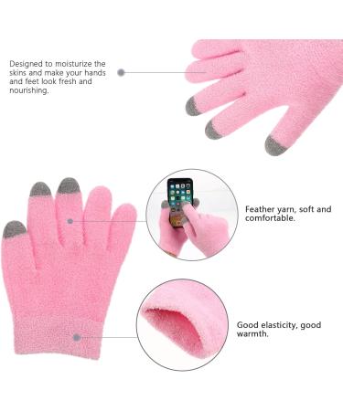 FRCOLOR Moisturizing Gel Socks Gloves Set Spa Gloves and Socks Set Skin Care Touch Screen Gloves Winter Socks for Dried Cracked Feet and Hands Pink - Buy Online on GoSupps.com