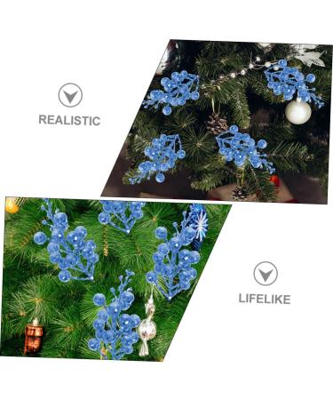 SilteD 20pcs Fake Berry Stem cutting branch Tree Branches For Decoration christmas tree decorations berry branch decorate artificial berry Foam wreath christmas DIY berries Blue 19X5X5CM - Buy Online on GoSupps.com