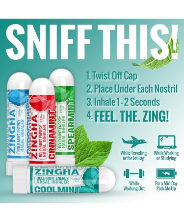Z!NGHA Natural Aromatherapy Nasal Stick Boost Focus & Enhance Breathing | Portable Sinus Relief & Relaxation Nasal Inhaler Stick | Essential Oil Blend for Stress and Congestion (4PK Fruit Mix) - Buy Online on GoSupps.com