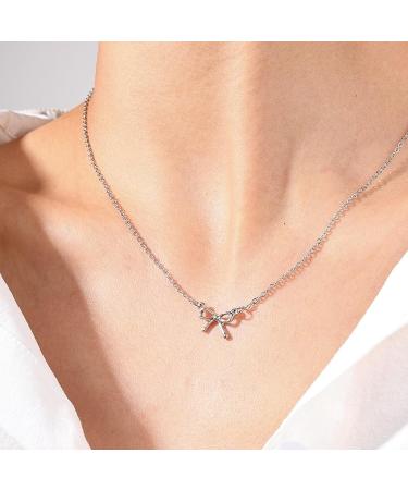 Shop Southjieling Hip Hop Adjustable Bowknot Collarbone Chain Necklace - Gold Elegance for Daily Style - Buy Online on GoSupps.com