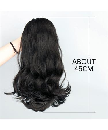 Ponytail Extensions Tail Hair Extension for Women Synthetic 18" Tail Warping Straight Drawstring Ponytail Hairpiece Black Pony for Women(Color:4) 45cm 4 - Buy Online on GoSupps.com