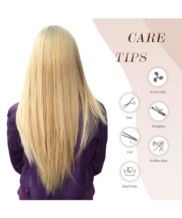 Feshfen 4PC Clip In Hair Extensions - Dark Golden Blonde 50cm Synthetic Smooth Hair for Women - Buy Online on GoSupps.com