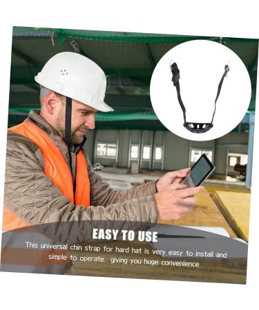 CLISPEED 2pcs Chin Strap Safety Helmet Chain Belt Set - Adjustable Black Plastic Cup Belt - Portable & Secure - 39.5X3.8cm - Buy Online on GoSupps.com