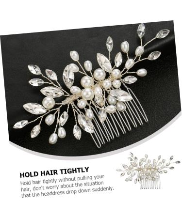DOITOOL Bridal Headwear Bridal Side Comb Side Hair Comb Hair Pin Hair Comb for Bridal Bun Hair Comb Bridal Hair Comb Decorative Hair Comb Hair Clip Bride Pearl White Wedding Wig - Buy Online on GoSupps.com