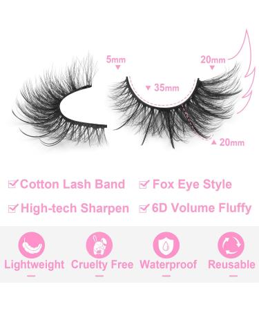 Fox Eye Lashes Wispy Faux Mink Lashes Fluffy Fairy Cat Eye Lashes That Look Like Extensions Spiky Fake Eyelashes Natural Look - Buy Online on GoSupps.com