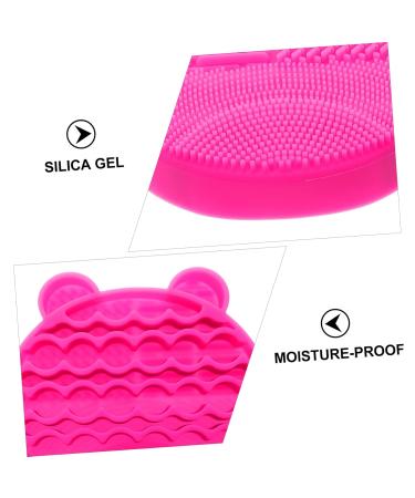 NOLITOY 2-in-1 Makeup Brush Holder & Scrubber - Silicone Cleaner Pad for Brushes - Portable Storage Rack - 11x10cm Rosy - International Shipping Available - Buy Online on GoSupps.com