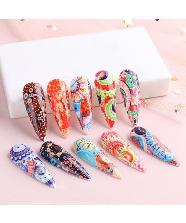 Holographic Nail Foil Transfer Stickers - Colorful Bohemian Designs for Manicure DIY - Buy Online on GoSupps.com