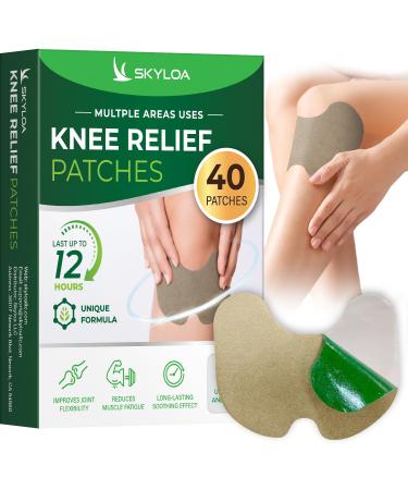 Skyloa Knee Relief Patches Knee Patches Heat Patches for Joint Back Shoulder Neck Herbal Patches for Knee Wormwood Extract Sticker for Knee Long Lasting Relief for Muscle Up to 12 Hrs | 40 Count