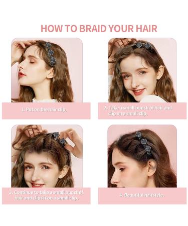 Buy Kolibri Crystal Flower Hair Clips 5 Braided Rhinestone Clips for Women & Girls | Satin Fabric Duck Beak Hair Accessories - Buy Online on GoSupps.com