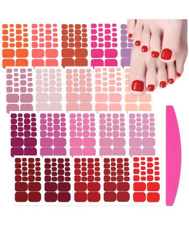 SILPECWEE Toe Nail Stickers Full Nail Wraps Red Solid Color Toenail Polish Strips for Women Self Adhesive Toe Stickers Polish Gel Toenails Stickers with 1pc Nail File (20 Sheets) No3 - Buy Online on GoSupps.com