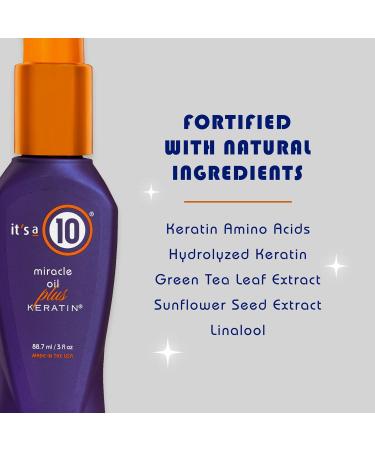It's a 10 Haircare Miracle Oil Plus Keratin 3 fl. oz. (Pack of 3) - Buy Now for Healthy & Strong Hair - Buy Online on GoSupps.com