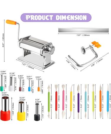 Polymer Clay Roller Machine Set with Adjustable Thickness Settings - Includes 9 Shaping Tools and 15 Cutters for DIY Crafts - Buy Online on GoSupps.com