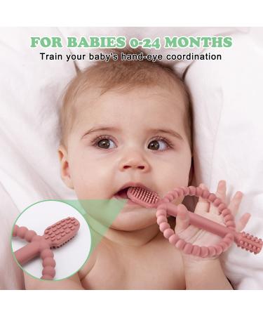 Buy BPA-Free Baby Biting Toys - 2 Pack Silicone Teething Rings for Kids Gum Massage - Bright Green & Caramel - Buy Online on GoSupps.com