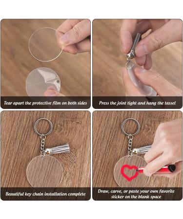 BigOtters Acrylic Keychain Blanks - 120PCS Clear Keychains with Rings and Tassels for DIY Vinyl Crafting - Buy Online on GoSupps.com