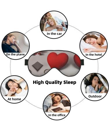 Romantic Reds Heart Print Eye Mask - Double-Sided Soft & Light Blocking for Better Sleep Quality - International Shipping Available - Buy Online on GoSupps.com