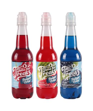 Time for Treats Sugar Free Cherry, Blue Raspberry & Watermelon Snow Cone Syrup 3 Pack, VKP1096 Sugar Free - Cherry, Blue Raspberry, Watermelon