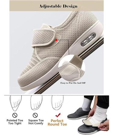 Buy Women's Breathable Extra Wide Air Cushion Diabetic Walking Shoes - Non-Slip Elderly Arthritis Footwear - Perfect Mother's Day Gift - Size 8.5 Dark Gray - Buy Online on GoSupps.com