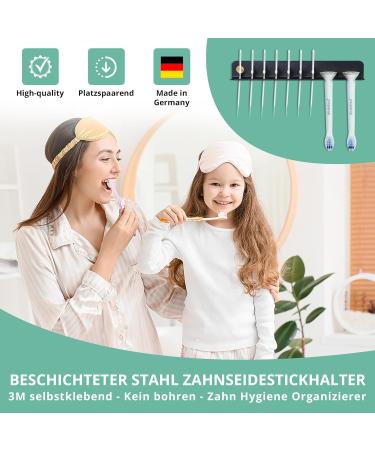 Toothbrush Holder with Dental Sticks Donor Black | Made in Germany | Fits Electric & Normal Toothbrush Heads | Bathroom Organizer - Buy Online on GoSupps.com