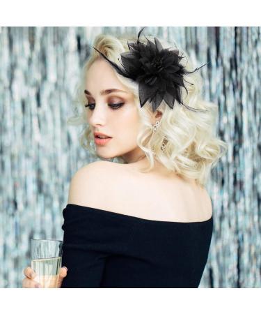 Buy Sibba Flower Hat Clip & Butterfly Corsage Hair Accessory - Perfect for Tea Parties & Valentine's Day | Stylish Black Floral Headband Set - Buy Online on GoSupps.com