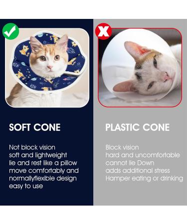 Amabro Small Cat Cone Collar Soft Kitten Recovery Cone Adjustable Protective Pet Cone Collar Fasteners Collars Kitten Wounds Not Block Vision Dogs Puppies(M Size) - Buy Online on GoSupps.com