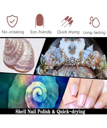 Glitter Pearl Nail Polish Purple Nail Varnish Quick Dry & Long Lasting Chrome Glossy Gel Polish Pearlescent Shell Purple Nail Polish Purple Glitter Gel Nail Polish for Women - Buy Online on GoSupps.com