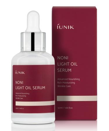 IUNIK Vegan Noni 42% Oil Serum 1.69 Fl Oz Hyper-pigmentation Skin Elasticity Deep Nourishment Glowy Look Plant-based Ingredients Blueberry Olive Jojoba Oil Hydrating Facial Serum Korean Skincare for Dry Skin