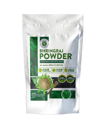 Bhringraj Powder or False Daisy (Eclipta Alba) | 100 Grams (3.5 Ounces) | 100% Natural Organic Herbal Supplement Hair Conditioner | Henna Cosmetics