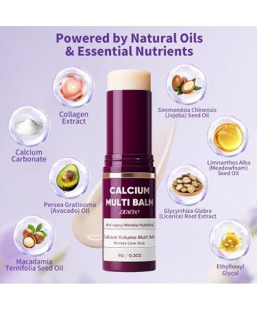 NEWMCURY 2PCS Cemenrete Calcium Multi Balm Calcium Volume Multi Balm Wrinkle Core Stick Korean Collagen Moisturing Stick Hydrating Firming Skin Suitable for Eyes Neck Face - Buy Online on GoSupps.com